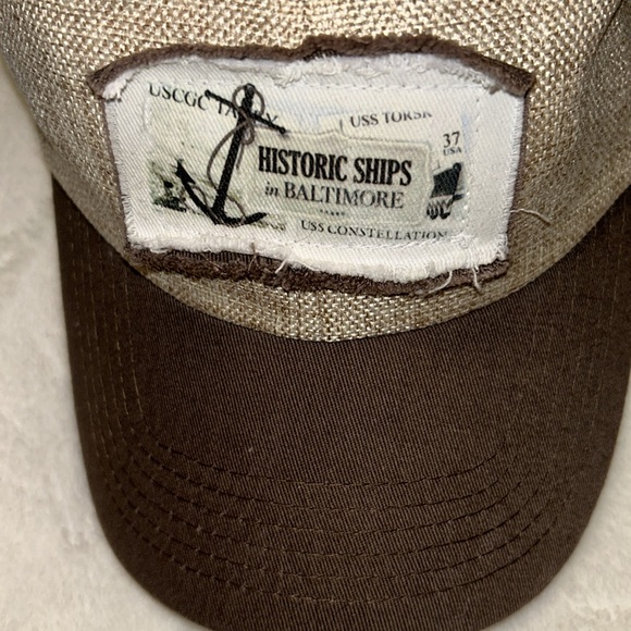 **6/$20** Historic Ships In Baltimore Beige/Brown Adjustable Strap Hat - Picture 3 of 7